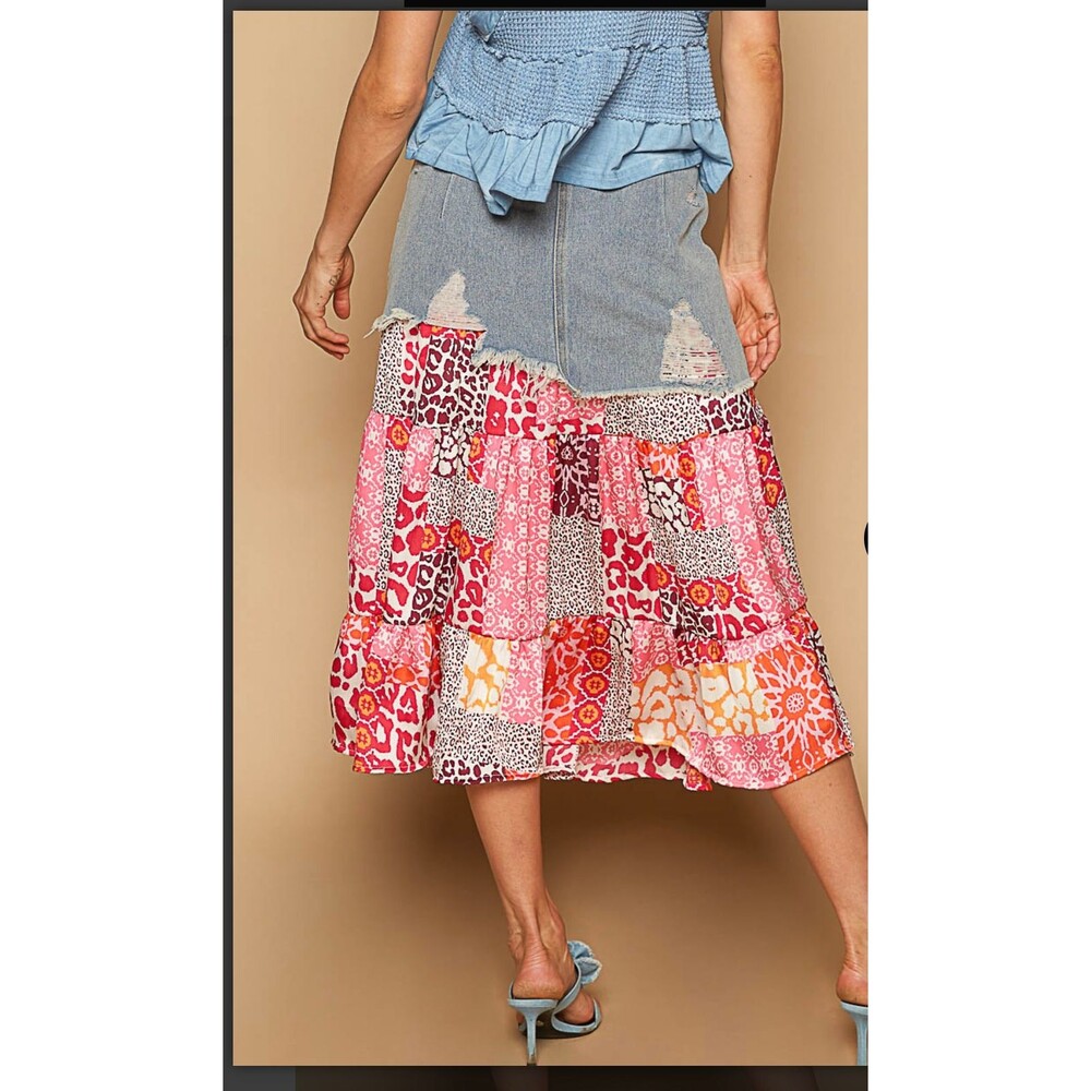 POL Denim Floral Skirt - Picture 3 of 4
